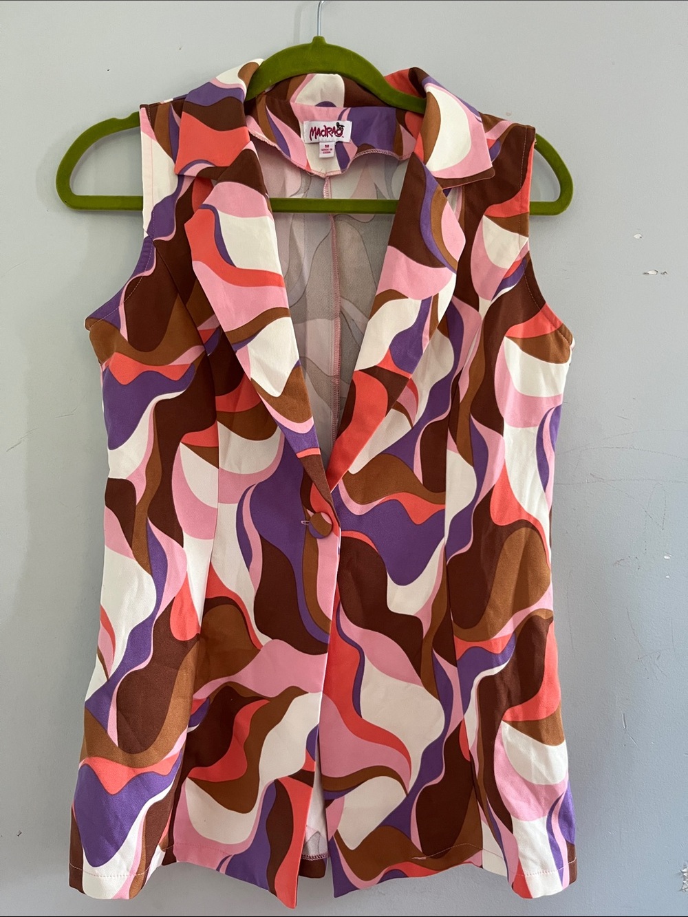 ModCloth Sleeveless Wave-Print Tunic in Pink & Purple